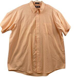 Dahles Mens Oxford Short Sleeve Shirt 18.5 Big Peach Wrinkle-Free Cotton/Polyest